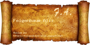 Feigenbaum Aliz névjegykártya
