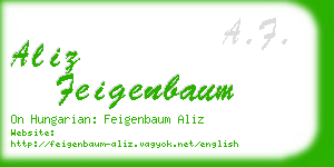 aliz feigenbaum business card